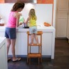 DORTALA 3 Tier Folding Step Stool, Rubber Wood Multifunctional Ladder