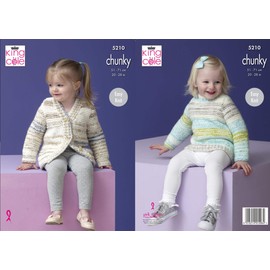 King Cole 5210 Knitting Pattern Childrens Easy Knit Sweater and Cardigan in Comfort Cheeky Chunky