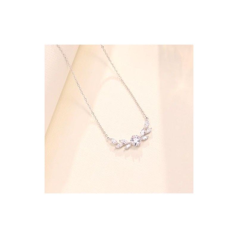 POSUR Gold CZ Necklaces for Women (CZ A, White Gold)