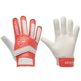 Junior Boys Team Print Football Equipment Lightweight Padded Goalkeeper Gloves (Arsenal, Small Boys)