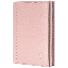 VON HEESEN® Men's Leather Wallet with Coin Compartment and RFID Protection, Genuine Leather Wallet for Men and Women, Wallet, rose, With XL coin compartment