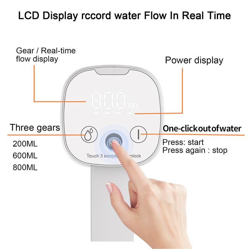 Water Bottle Pump Touch Control Foldable Automatic Type C Charging