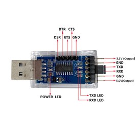 DSD TECH SH-U07B USB to TTL Adatper with CH340C Chip (2PCS)