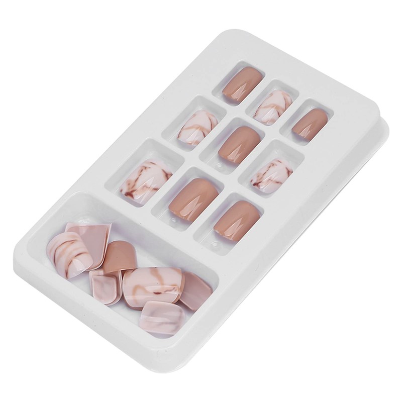 24 Piezas de Uñas Postizas, Cubierta Completa, Pegamento en Uñas,