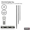 Duramax Cable Ties 150-Pieces Set, Assorted Size, Black
