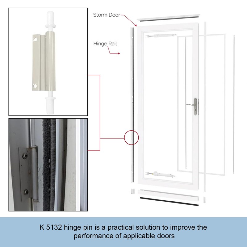 6 Sets K 5132 Storm Door Hinge Pin Kit, 1-7/16