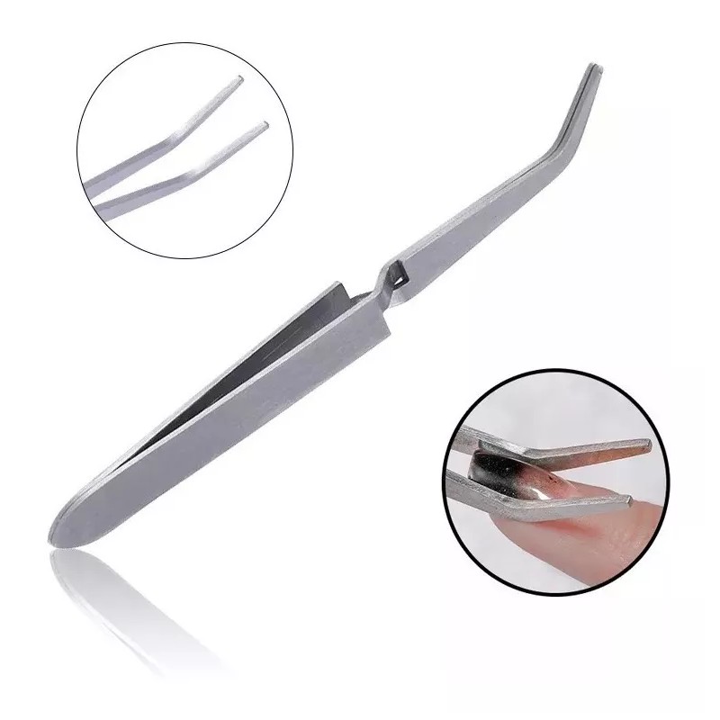 Nail Art Pinza Curva C Para Uñas Escultural Moldeadora De