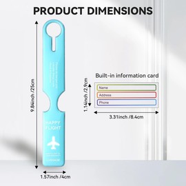 CPCOIN Luggage Tags 2 Pack Unique Travel ID Bag Tag One Piece Quickly Spot Suitcase Labels Durable Tags Travel Accessories Essential Blue