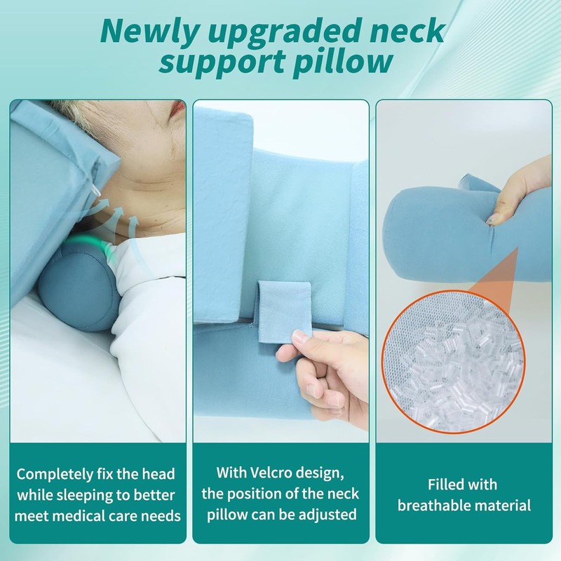 Neck Stabilizer Head Positioning Pillow for Bedridden Patients and Elderly