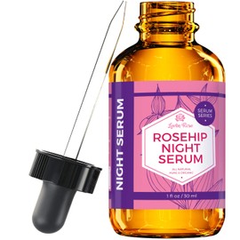 Leven Rose Sérum Facial Nocturno Con Aceite De Rosa Mosqueta, Serum De Aceite De Rosa Mosqueta Natural Orgánico 100% Puro Para Piel Seca 1 Oz