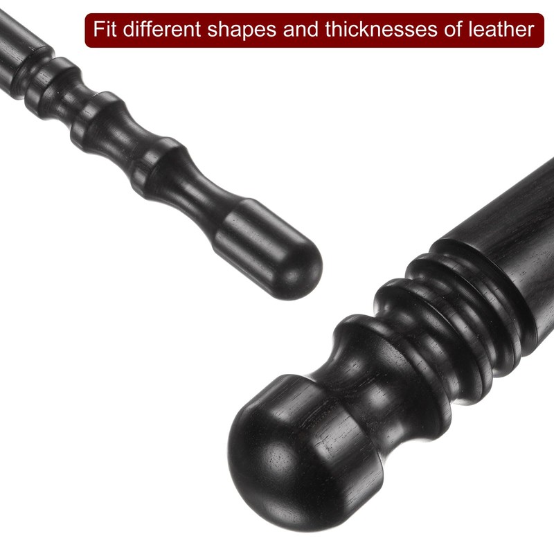 sourcing map 2pcs Leather Edge Burnisher Tool 2 Type Black