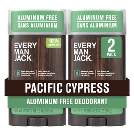 Every Man Jack Pacific Cypress Men’s Deodorant - Stay Fresh with Aluminum Free Deodorant For all Skin Types - Odor Crushing, Long Lasting, with Naturally Derived Ingredients - 3oz - 2 Pack