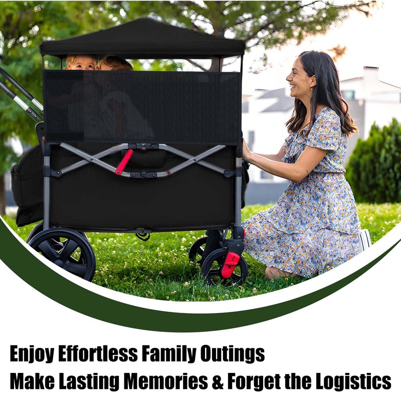 4 Side Breathable Wagon Stroller Sunshade Net Canopy, Adjustable Wagon