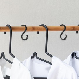 PRETYZOOM 50pcs Plastic S Hooks, Closet S Hooks for Hanging, S-Shaped Hooks for Towels, Clothes, Hats, Non Slip S Hanger