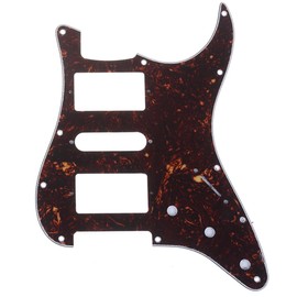 Musiclily Pro 11 Hole HSH Guitar Pickguard Strat Scratch Plate for Fender US/Mexico Standard Stratocaster Modern Style, 4Ply Tortoise Shell