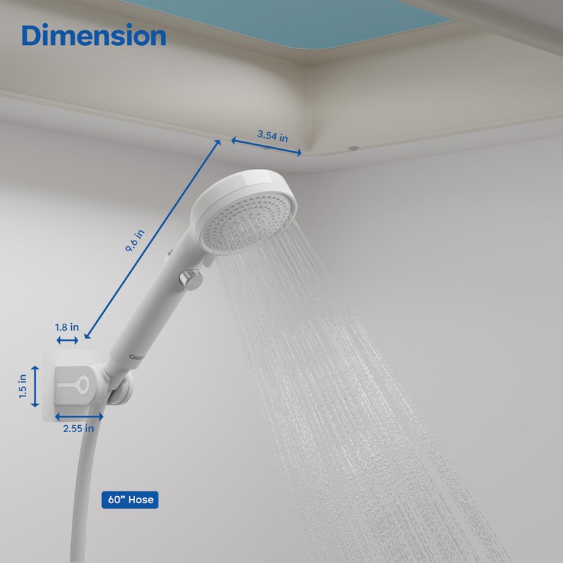 RV Shower Head with Hose and On/Off Button, High Pressure