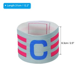 PATIKIL 12.2x2.5" Soccer Captain C Armband Unisex Elastic Nylon Arm Badge for Youth and Adult Team Training Adjustable Gray