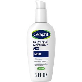 Crema hidratante de noche para el rostro, crema hidratante facial con ácido hialurónico, para todo tipo de piel, ligera y no comedogénica, recomendada por dermatólogos para pieles sensibles, 3 oz