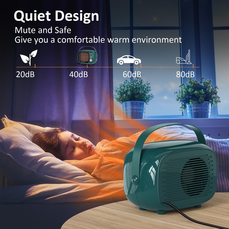 Coolfor Space Heater,800W/500W Fast Heating Desk Heater with Temperature Control,Safe