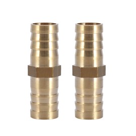Brass with Barbed Straight Connector Fitting Water Hose Pipe Coupling Connector Adapter Fitting 6/8/10/12/14/16/20 mm (14 mm 2 pieces)