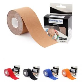 MedLKU Kinesiology Tape - 5m Roll - | Physio & Sports Injury Muscle Strapping for Shoulder, Knee, Ankle Shin Splints Support | Waterproof & Hypoallergenic Kinetic Sports Tape (Orange)