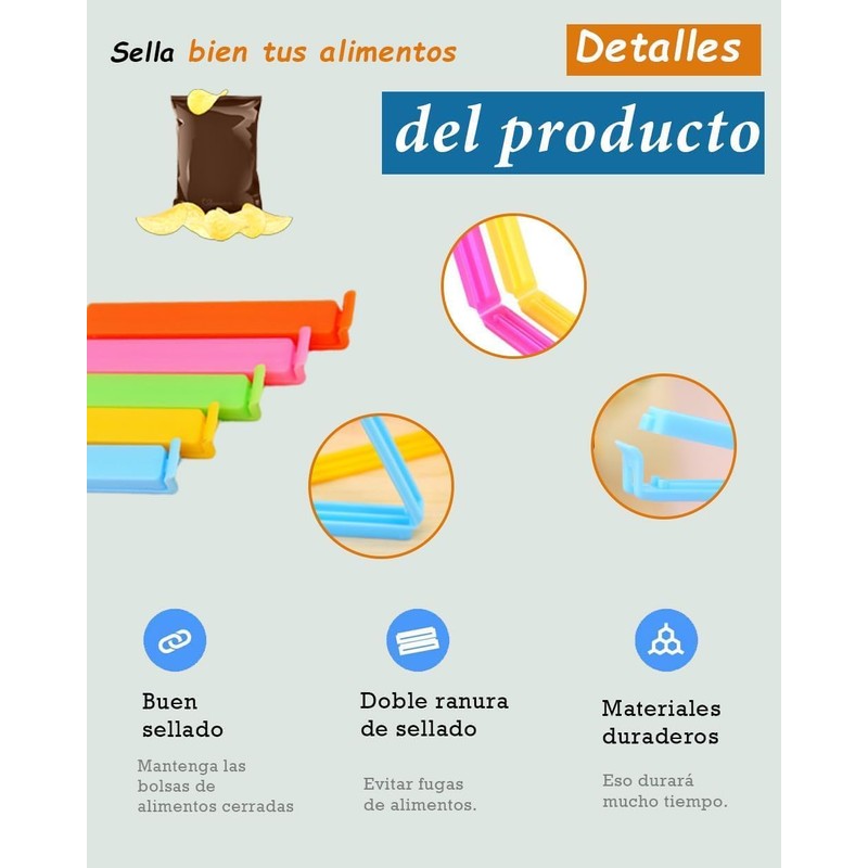30 Piezas Pinzas Para Bolsas De Alimentos,Clips Para Bolsas De