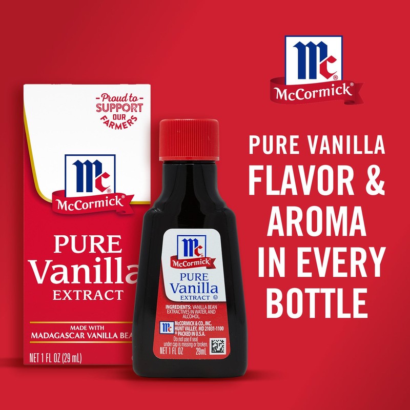 McCormick Vanilla Extract, Pure, Gluten Free, Non-GMO, Made with Madagascar