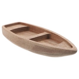 UKCOCO Small Decorative Boat Wood: Classic Wooden Boat Model Made of Natural Wood for Nautical Celebrations Decoration DIY Crafts, 17.00 x 6.50 x 2.10 cm