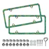 Boho Green Floral License Plate Frame - Unobstructed Narrow-Edge 2
