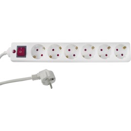 REV Ritter Geräteschutz-Steckdosenleiste 6 fach, Kontrollschalteter 16 A, 250 V