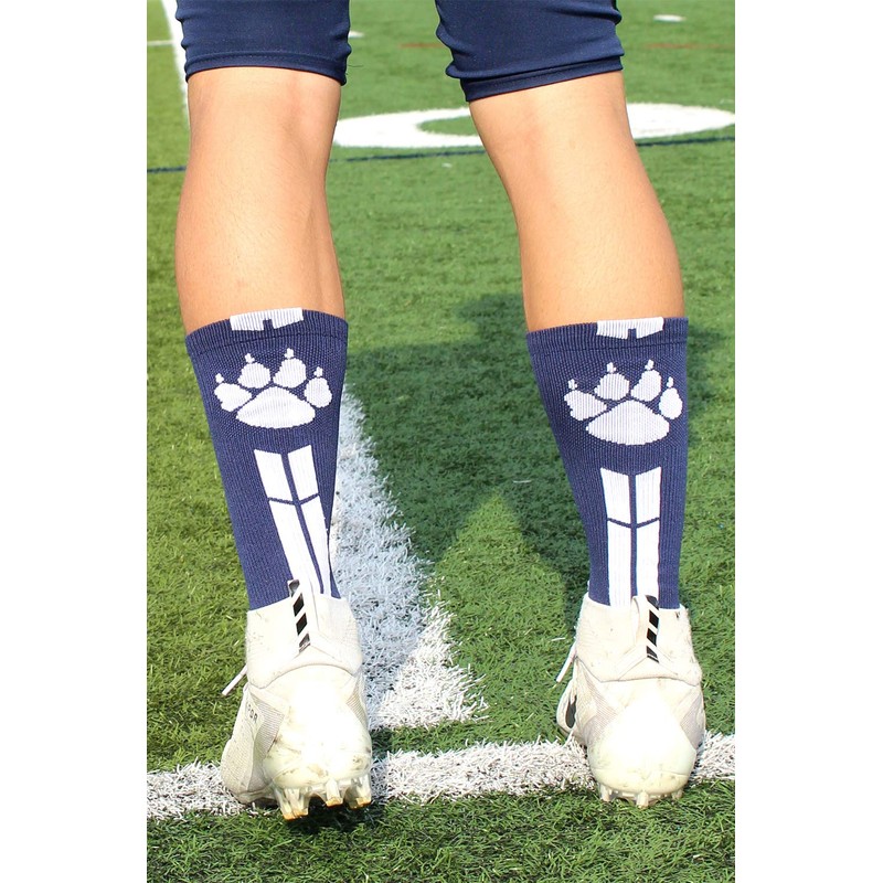 MadSportsStuff Wild Paws Crew Socks (Black/White, Medium)