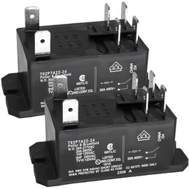 2PCS T92P7A22-24 Power Relay - 24VAC 30A Industrial-Grade DPST-NO (2 Form A) Relay for Heavy-Duty Automation
