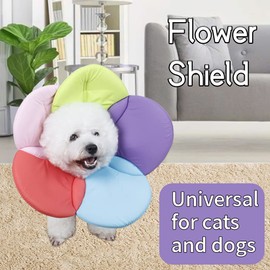 NACOCO Pet E-Collar Elizabethan Collars Recovery Pet Cone for Cats and Small Dogs Breathable Soft Edge and Easy to Clean(Multicolour,S)