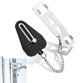DWFEYOI Portable Door Lock, Stainless Steel Door Chain, Door Lock Chain, Security Chain, Anti-Lock, with Storage Bag, Extra Protect Lock for Family, Travel, Hotel, Rental