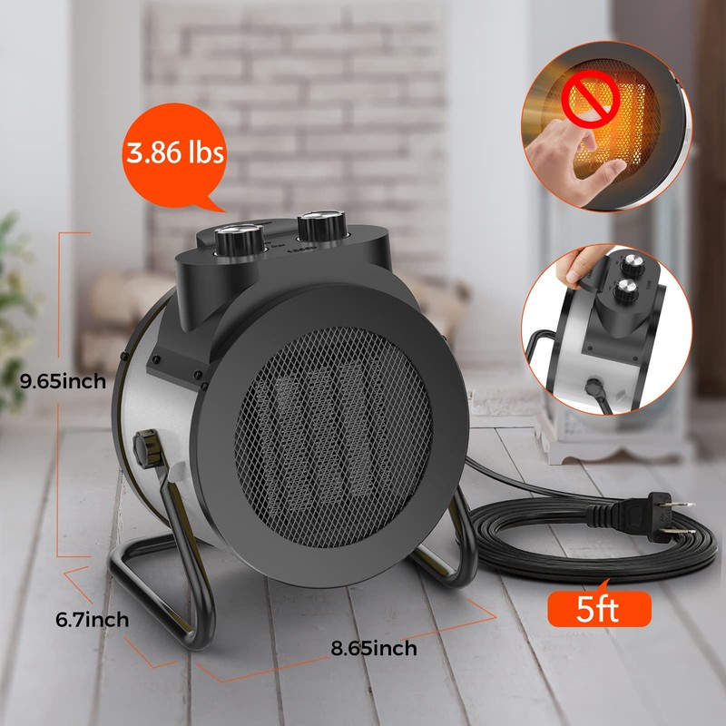 Elevoke Space Heaters for Indoor Use, 1500W PTC Electric Heater