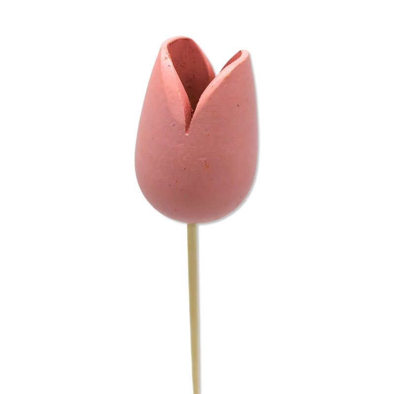 Wooden Tulip Decorative Stake 4 x 36 cm Pink Pack