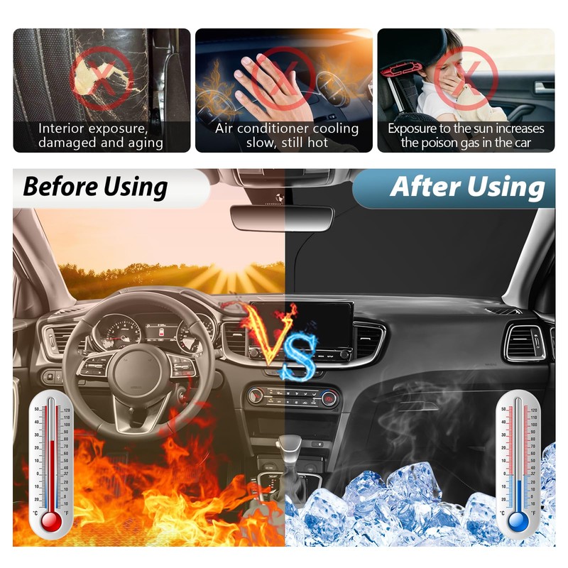 SKTU Sun Protection Windscreen Compatible with Kiα Ceed Xceed Proceed