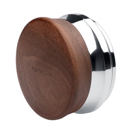 Normcore 53.3mm Espresso Palm Coffee Tamper, Espresso tamper With Flat Base, Heavy Duty Coffee Tamper With Genuine American Walnut Wood, Adjustable Depth Height Fits 54mm Breville Sage Machines