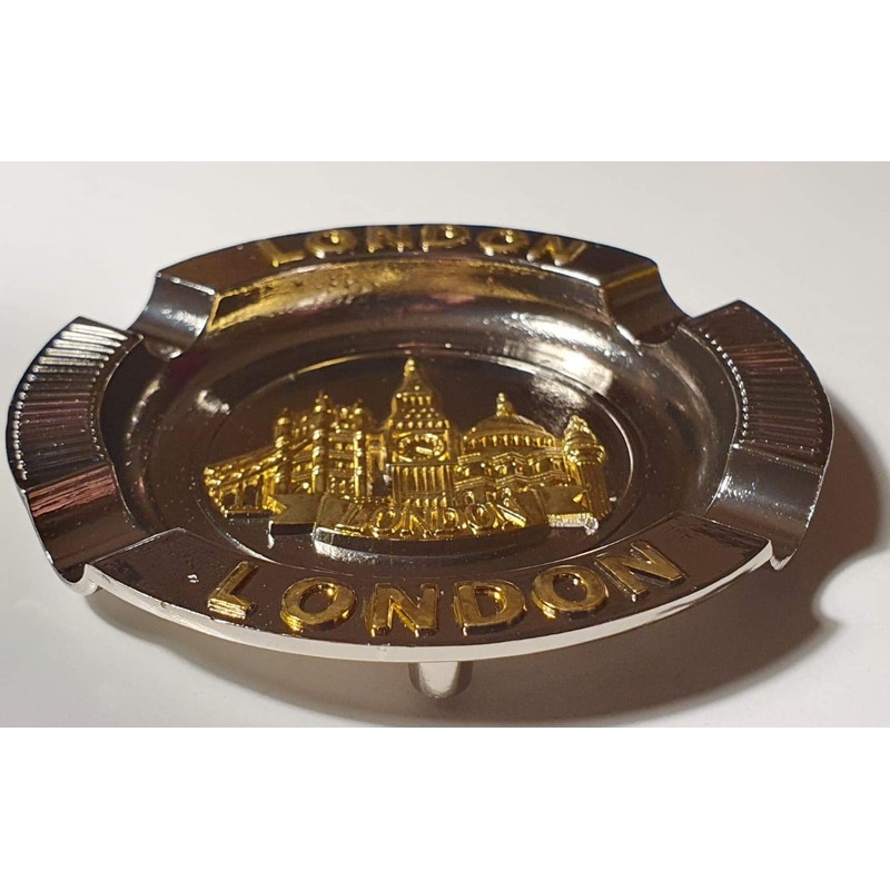 London Icons Mini Metal Ashtray - Collage in Golden Colour