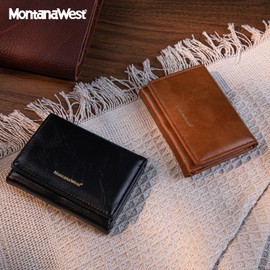 Montana West Wallet Womens Trifold Wallet Small RFID Wallet Slim Credit Card Pocket Wallets with ID Window MWC-417BK