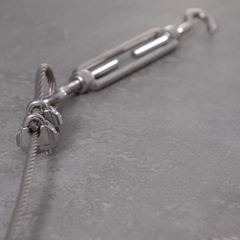Drahtseile24 Stainless Steel Rope Set with 3 x Rope Clamps, 1 x Thimble and 1 x Wire Rope Tensioner, Stainless Steel Wire Rope Tensioning, Diameter 3 mm, 10 m