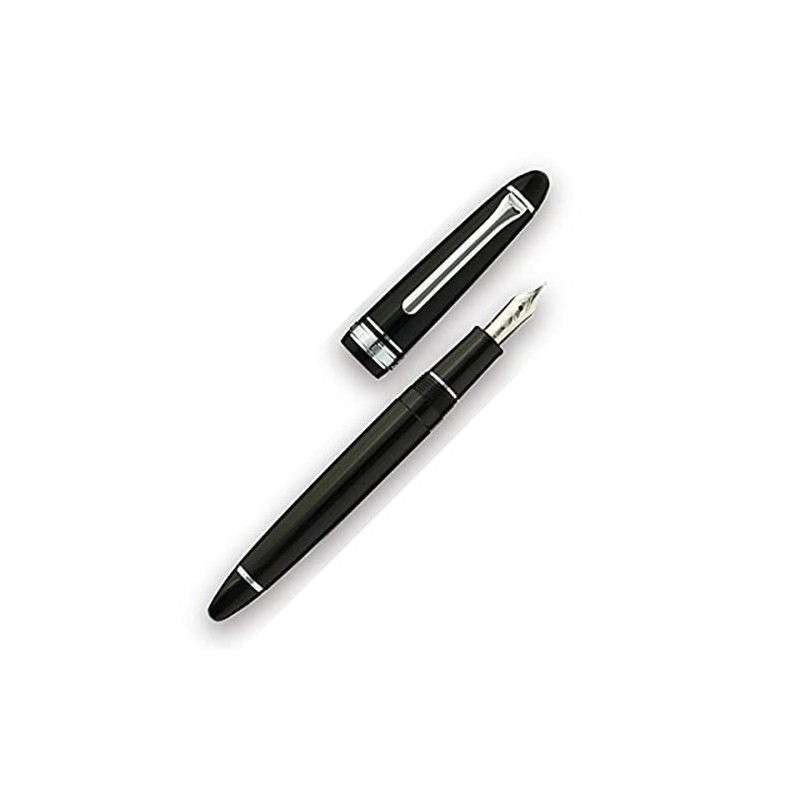 Sailor Fountain Pen, Pro-Fit Casual, Silver Trim, Black, Medium Point,