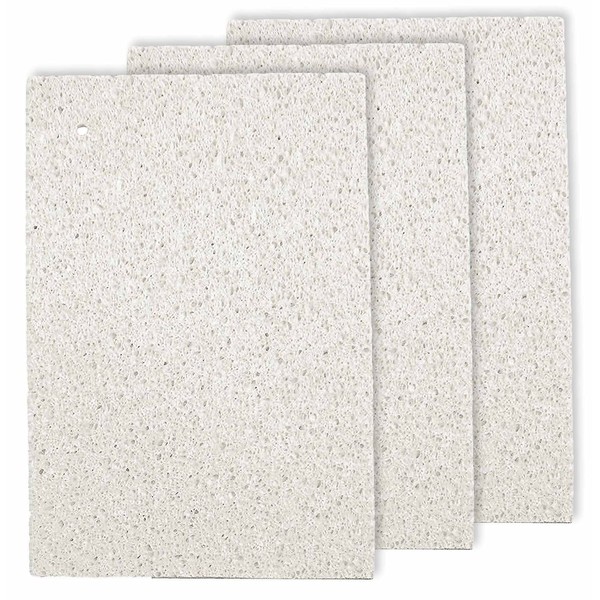 Nihon Insole Industry Cellulose Sponge Cloth, Made in Japan, Water Absorbent, Quick Drying, Drainage Mat, Large Type, 17.7 x 11.8 inches (45 x 30 cm), White, Set of 3