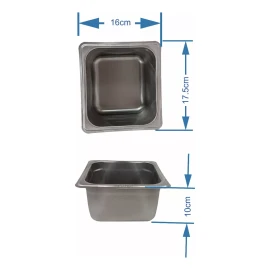 Gal 6 Insertos Con Tapa Acero Inoxidable 1/6 10cm Buffet