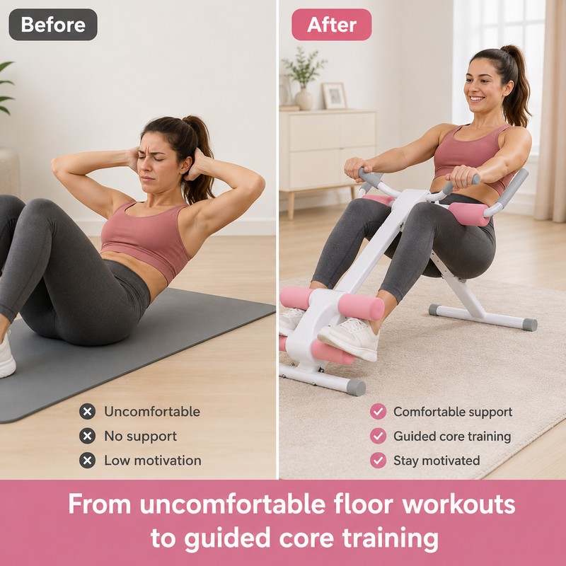 Foldable Ab Exercise Machine for Home Workouts – Adjustable Core