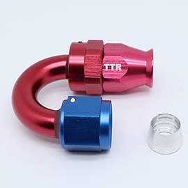 AN-8 8AN AN8 180 Degree PTFE Type Reusable Swivel Fitting Hose End for AN8 PTFE Fuel Hose 80-180-08