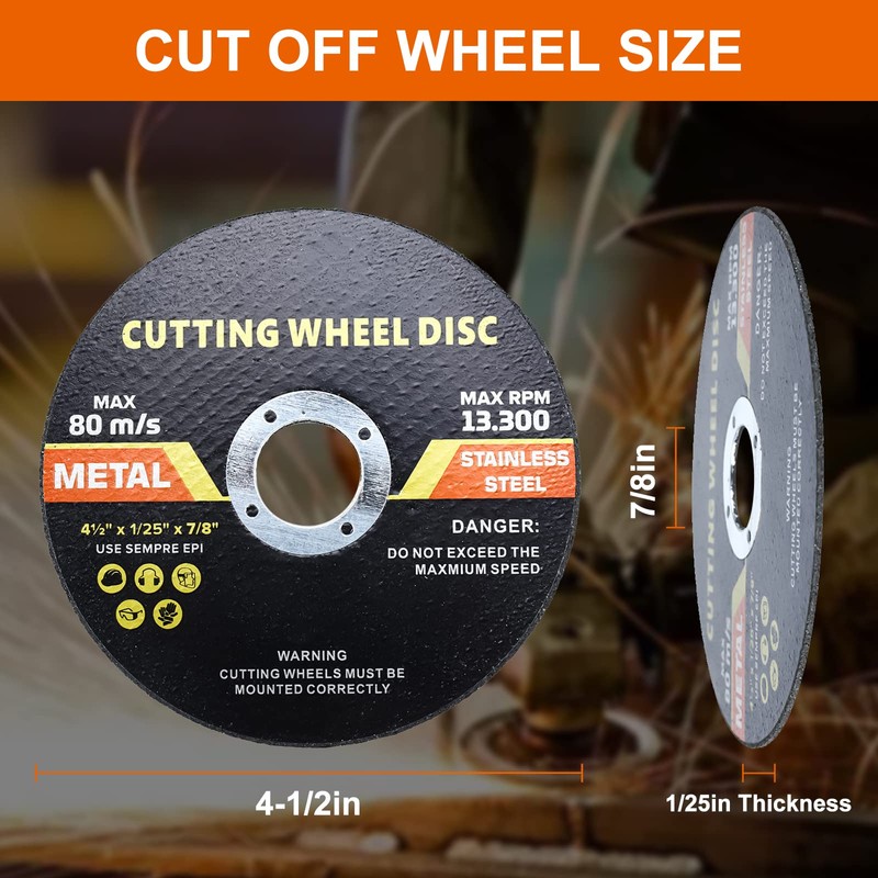 NORJIN 100 Pack 4-1/2 Inch Cutting Wheel, 4-1/2" x 7/8"