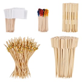 [600 Pcs] Cocktail Toothpicks for Appetizers - Charcuterie Boards Accessories Include Cocktail Picks Bamboo Skewers Appetizers Forks Fancy Toothpicks Blank Flags for Drink,Food,Fruit