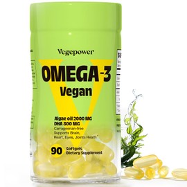 Vegan Omega-3 DHA Supplements - Premium Fish Oil Alternative from Algae Oil | 90 Carrageenan Free Softgels | Plant Based Algal DHA Essential Fatty Acids, Non-GMO (Algae, 90 Count (Pack of 1))