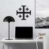 Transparent Decal Stickers of Jerusalem Cross (Black) Premium Waterproof Vinyl